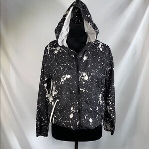 Brooklyn Cloth Mfg. Co. Jacket Black/White Paint Splotch Windbreaker Hooded